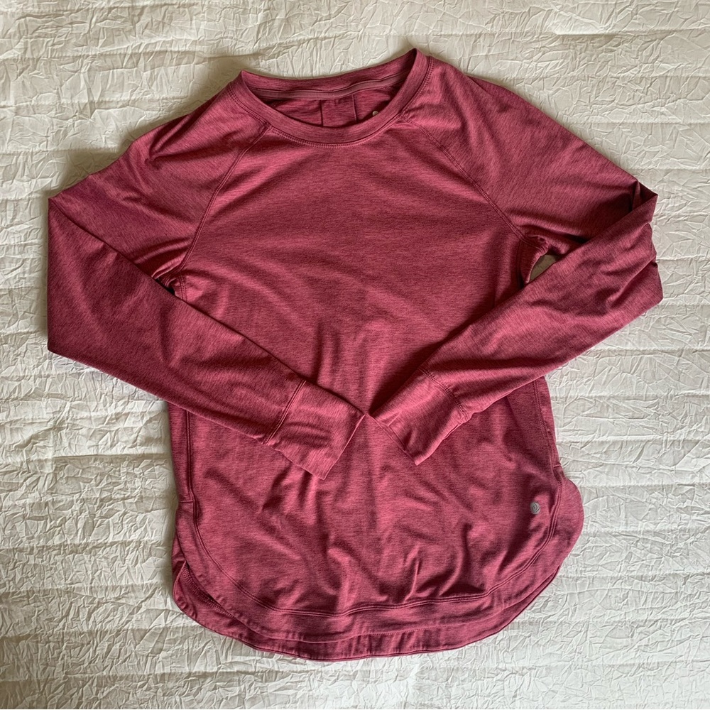 Pink long sleeve workout shirt